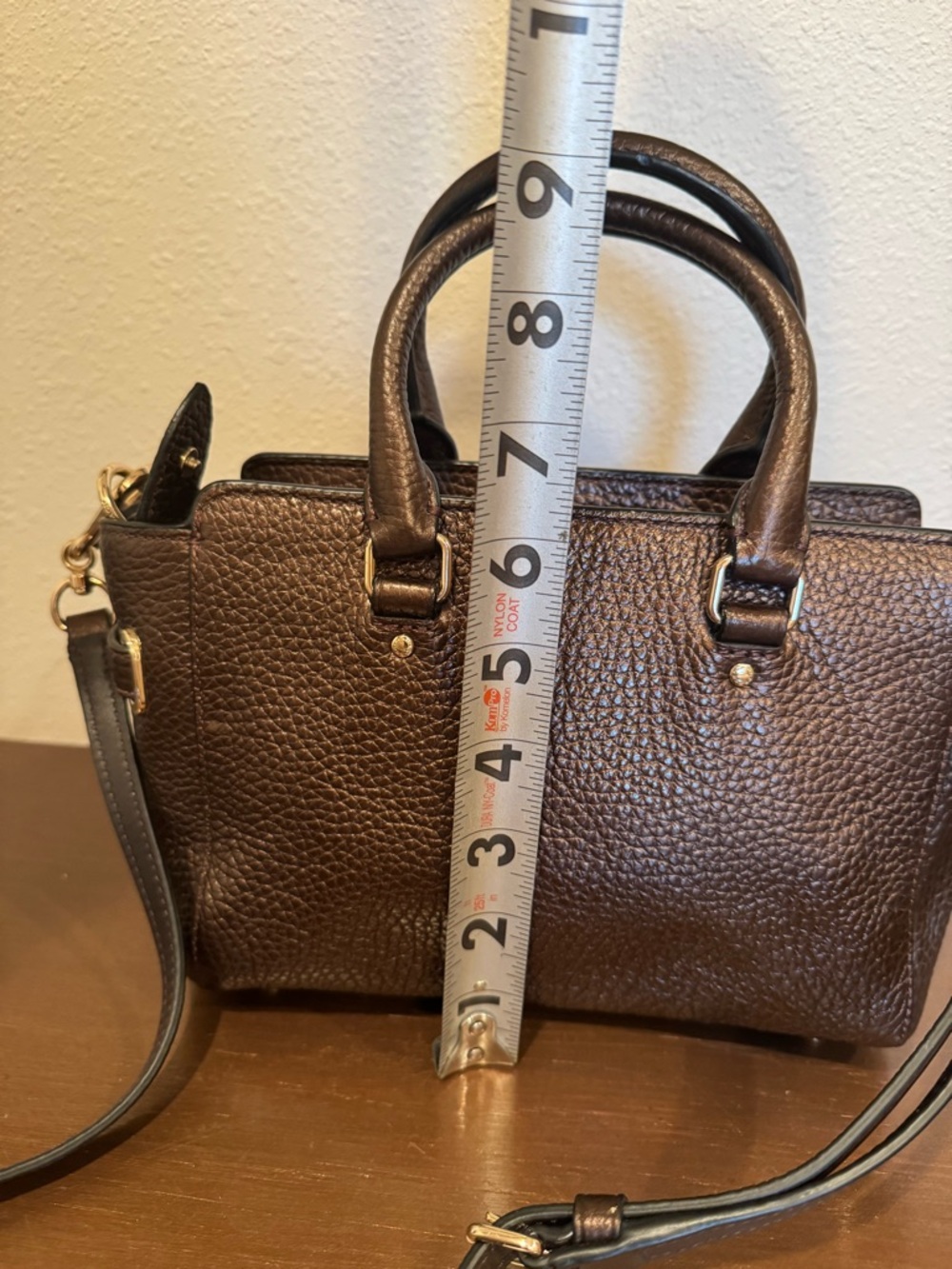 COACH Brown Pebbled Leather Satchel with Gold Hardware - like new condition. - Picture 3 of 14